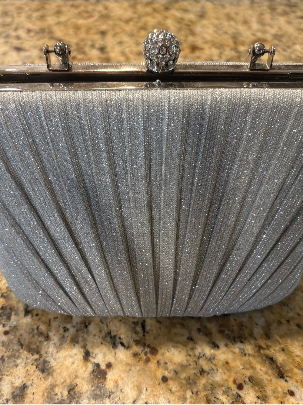 Silver Glitter Evening Clutch